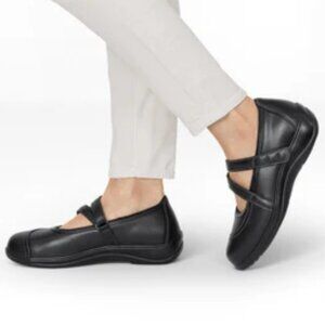 Orthofeet SZ10.5N Celina Black Leather Mary Jane Orthro Comfort Foot Pain Relief